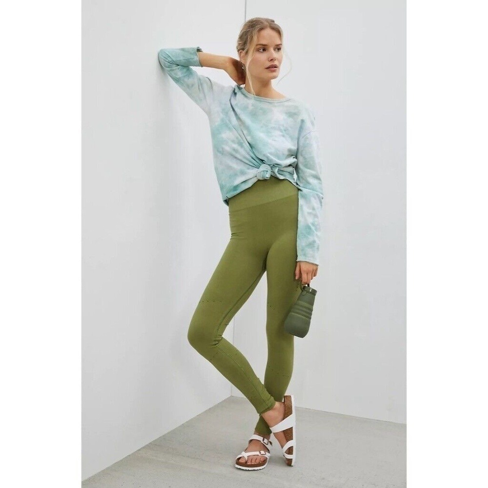 NWT!! Anthropologie DAILY PRACTICE Allegro‎ Seamless Leggings Dried Moss Small